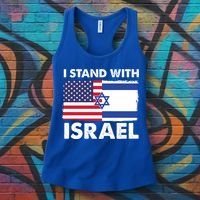 I Stand With Israel Usa Flag Women's Tank Top thumb 3