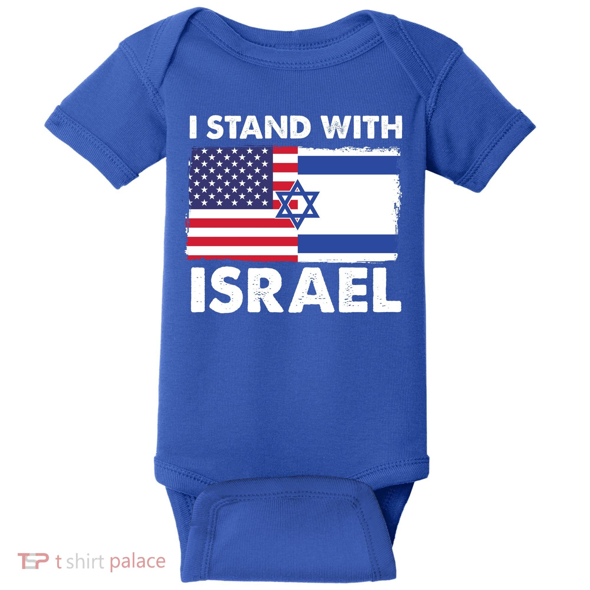 I Stand With Israel Usa Flag Baby Bodysuit