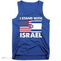 I Stand With Israel Usa Flag Tank Top thumb 0