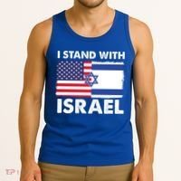 I Stand With Israel Usa Flag Tank Top thumb 3