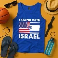 I Stand With Israel Usa Flag Tank Top thumb 4