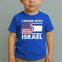 I Stand With Israel Usa Flag Toddler T-Shirt thumb 2