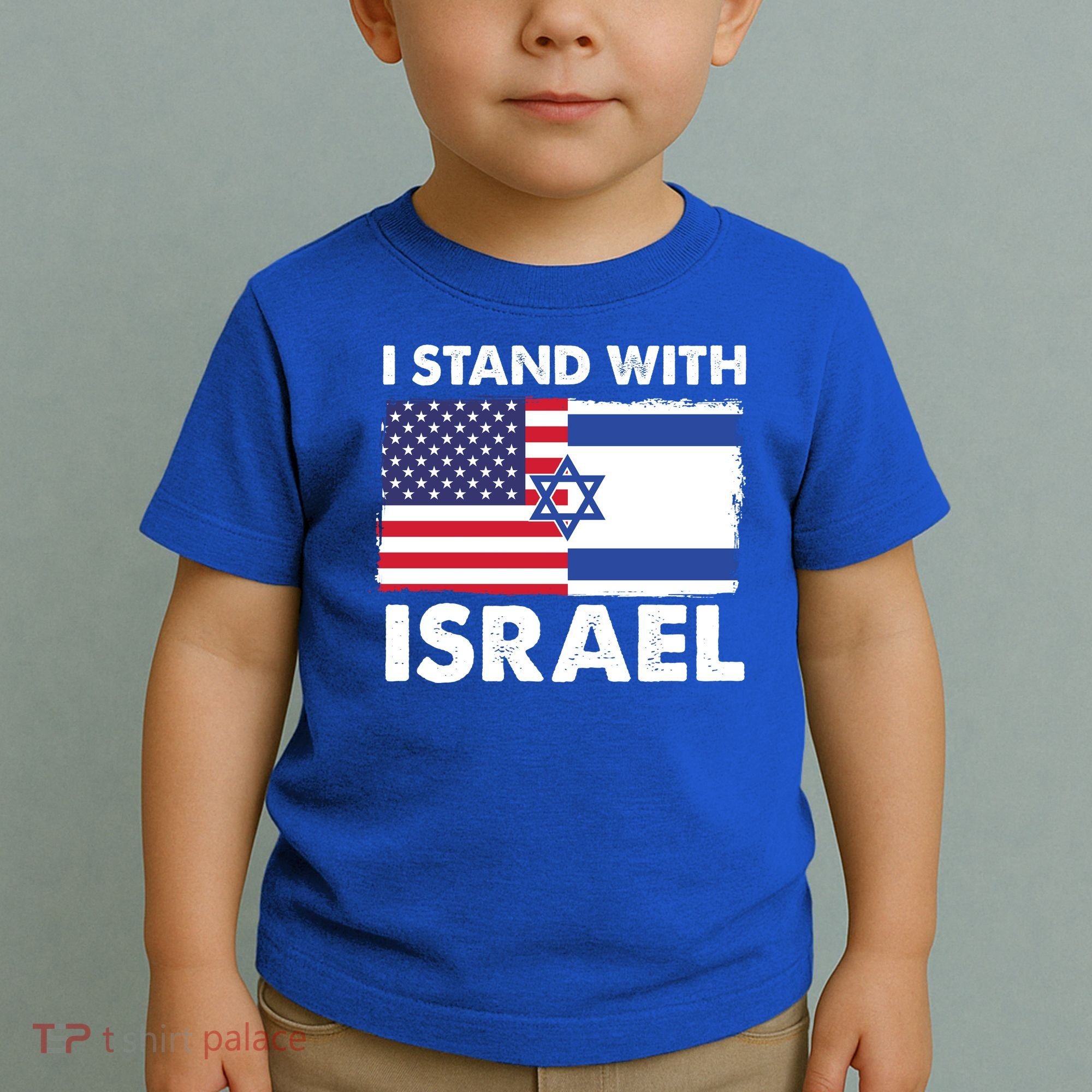 I Stand With Israel Usa Flag Toddler T-Shirt