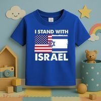 I Stand With Israel Usa Flag Toddler T-Shirt thumb 3