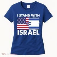 I Stand With Israel Usa Flag Women's T-Shirt thumb 0