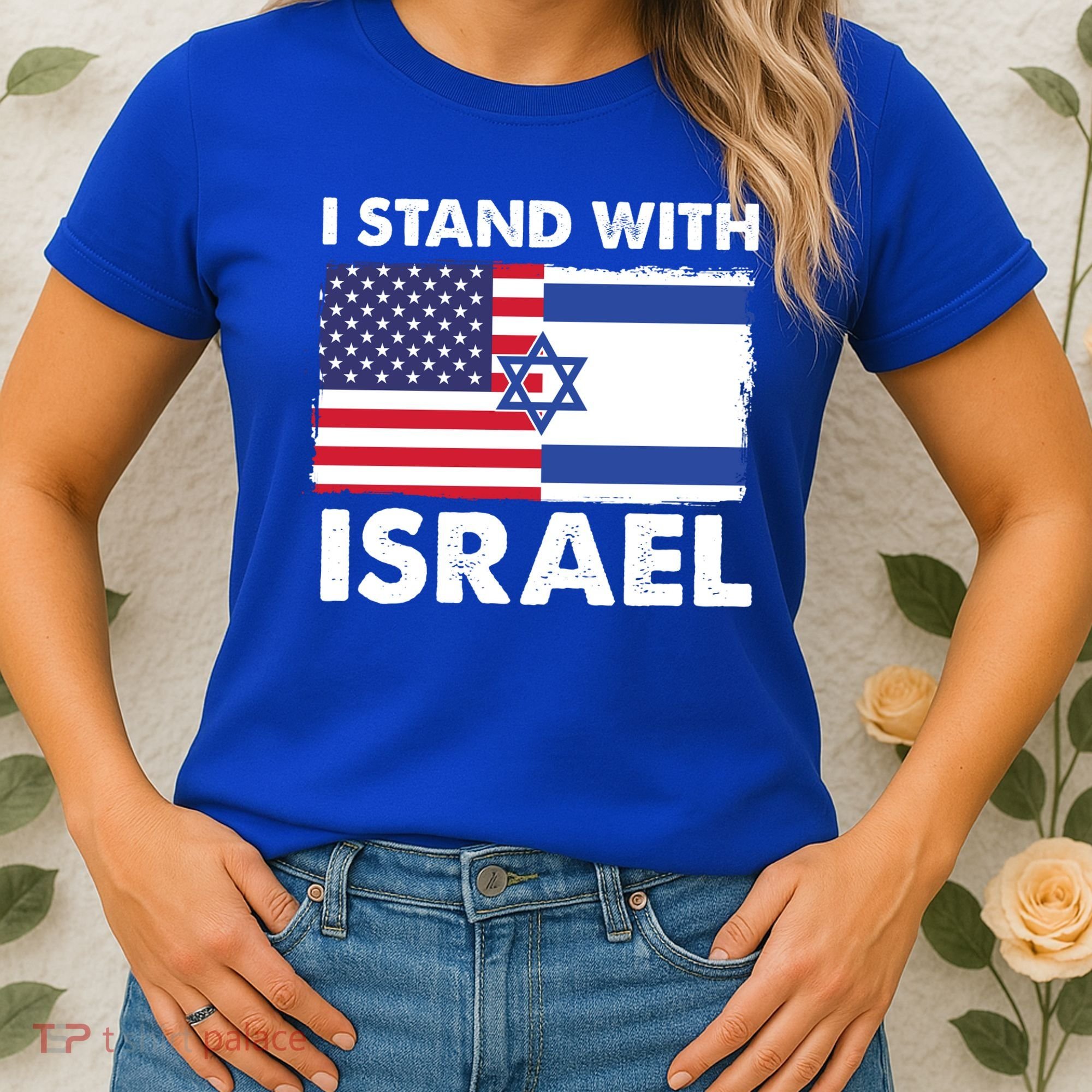 I Stand With Israel Usa Flag Women's T-Shirt