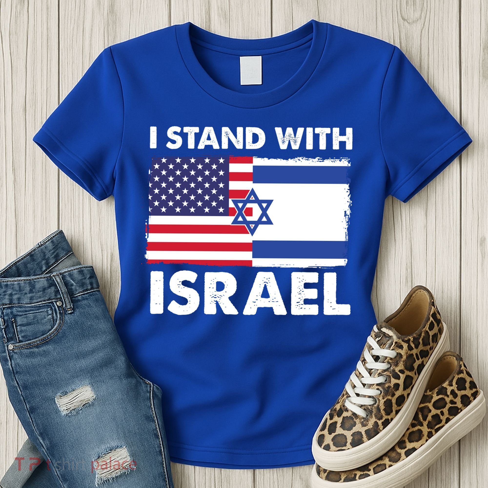 I Stand With Israel Usa Flag Women's T-Shirt