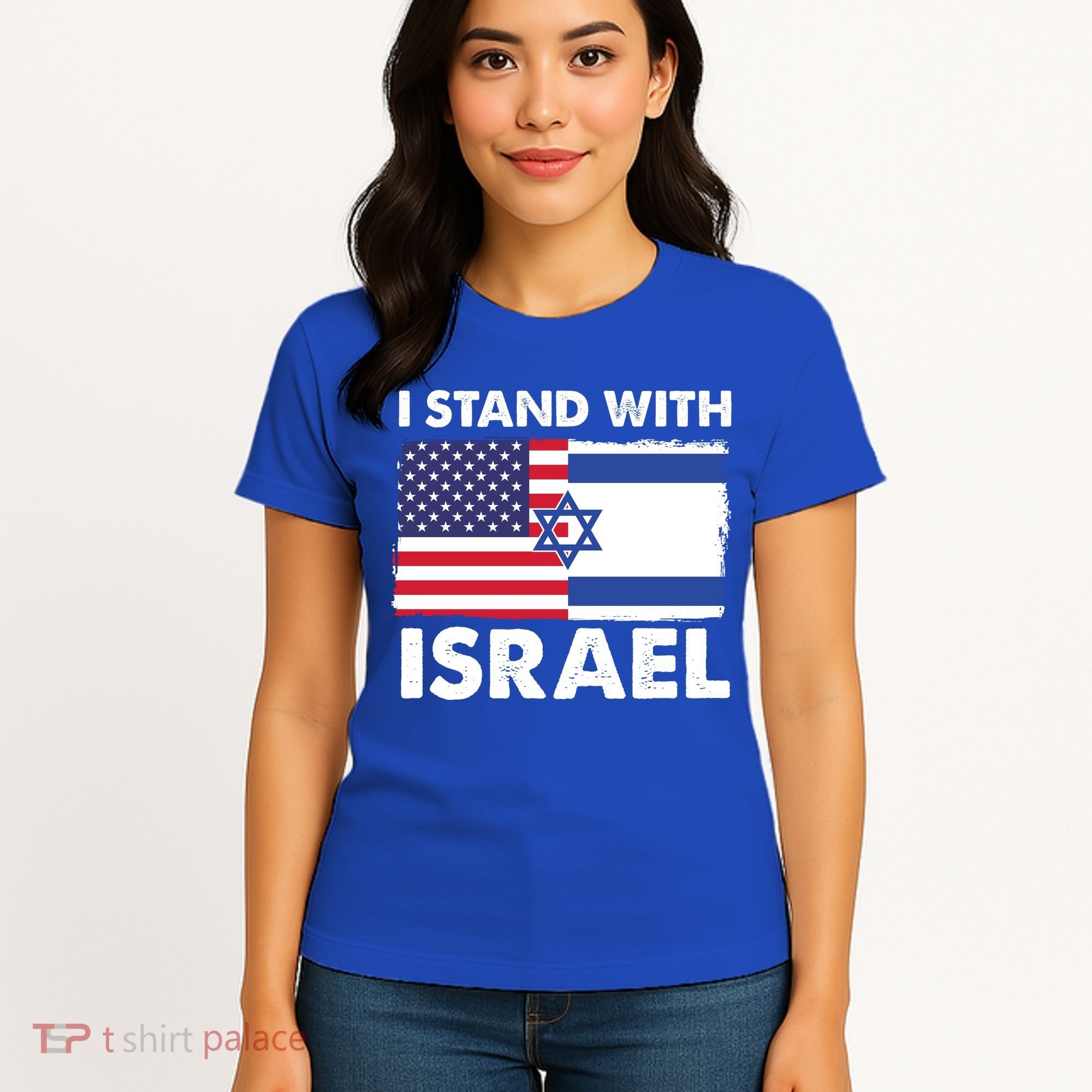 I Stand With Israel Usa Flag Women's T-Shirt