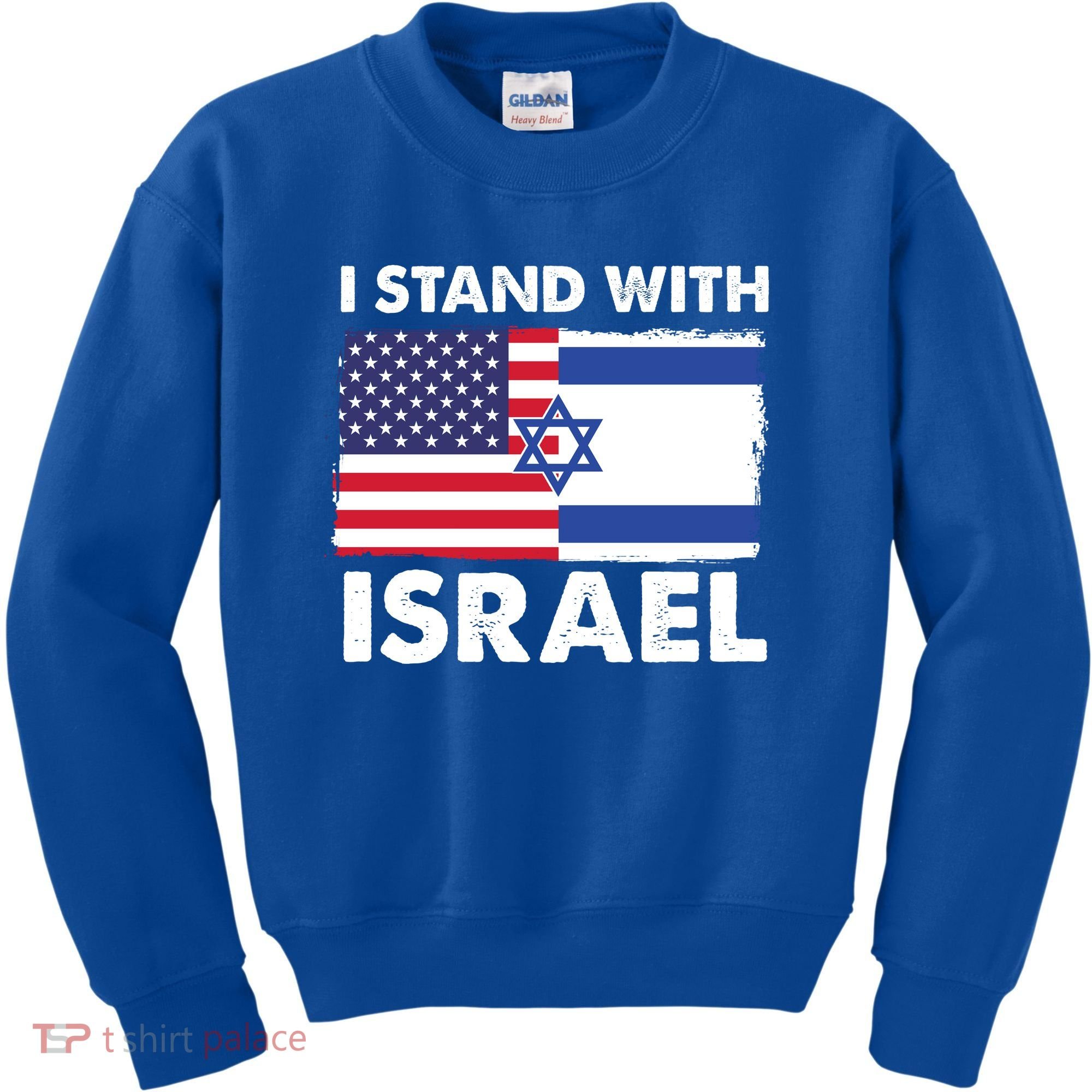 I Stand With Israel Usa Flag Kids Sweatshirt