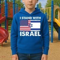 I Stand With Israel Usa Flag Kids Hoodie thumb 2