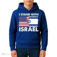 I Stand With Israel Usa Flag Kids Hoodie thumb 4