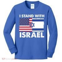 I Stand With Israel Usa Flag Kids Long Sleeve Shirt thumb 0
