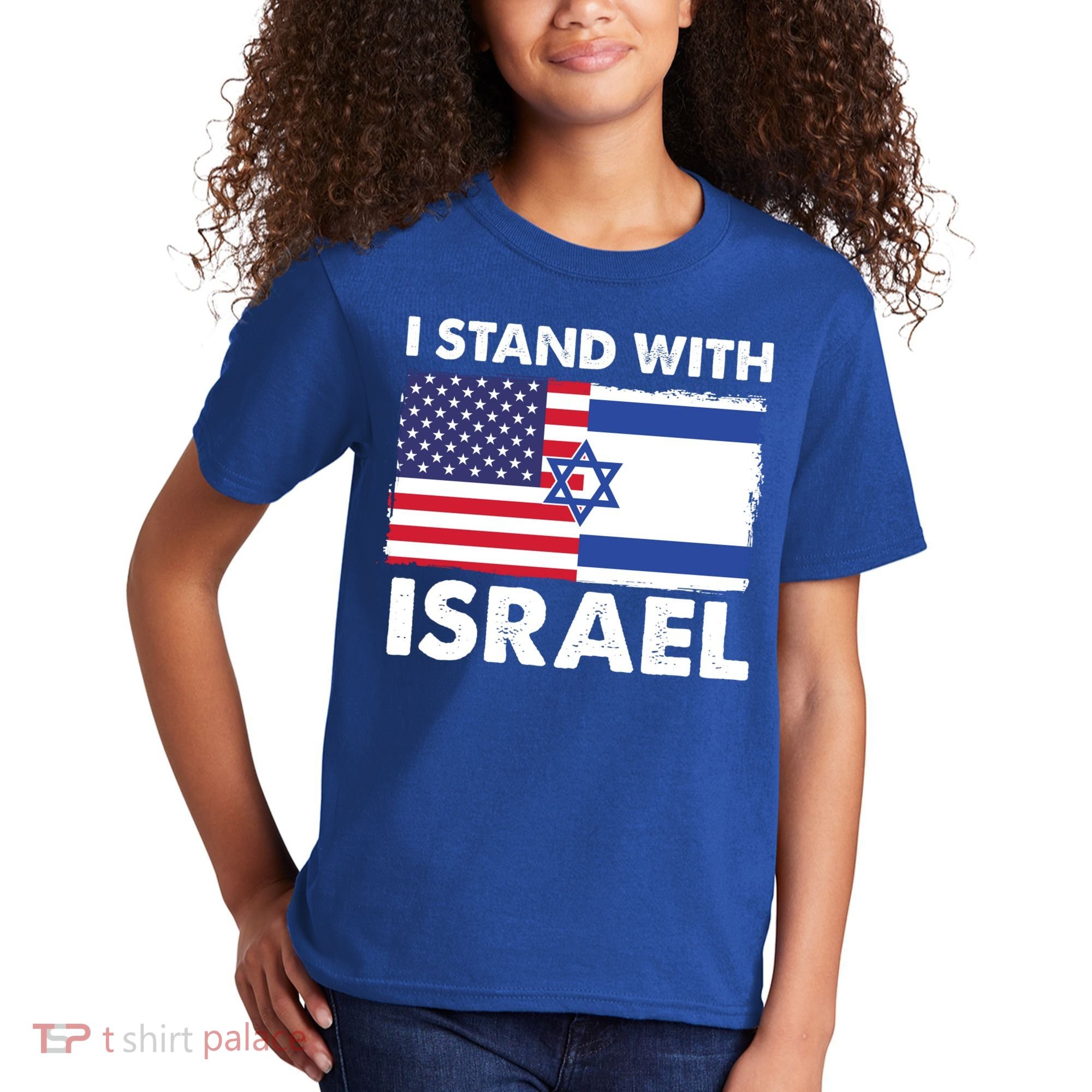I Stand With Israel Usa Flag Kids T-Shirt