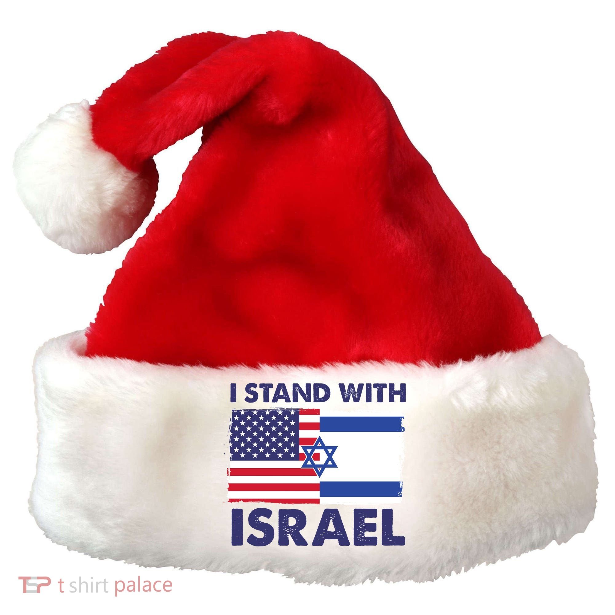 I Stand With Israel Usa Flag Santa Hat