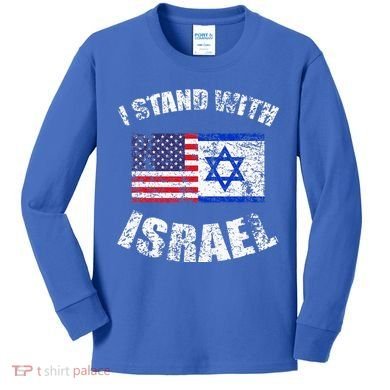 I Stand With Israel Kids Long Sleeve Shirt