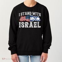 I Stand With Israel American Flag Women's Sweatshirt thumb 0