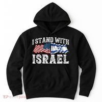 I Stand With Israel American Flag Hoodie thumb 0