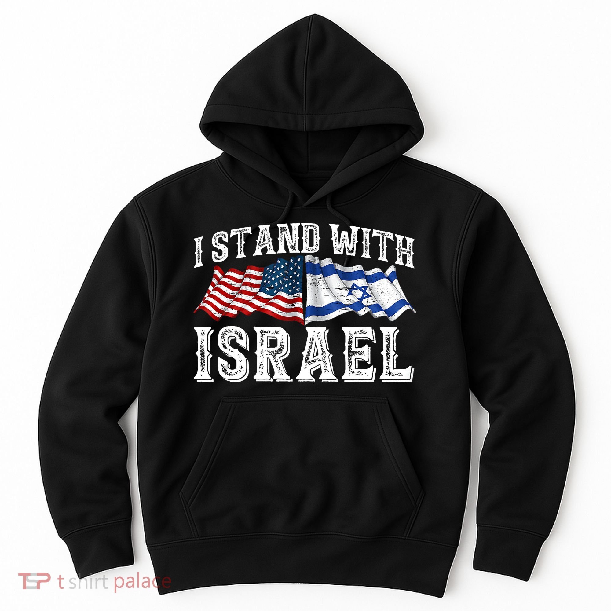 I Stand With Israel American Flag Hoodie