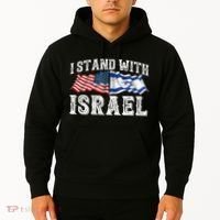 I Stand With Israel American Flag Hoodie thumb 2