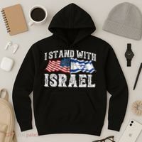 I Stand With Israel American Flag Hoodie thumb 3