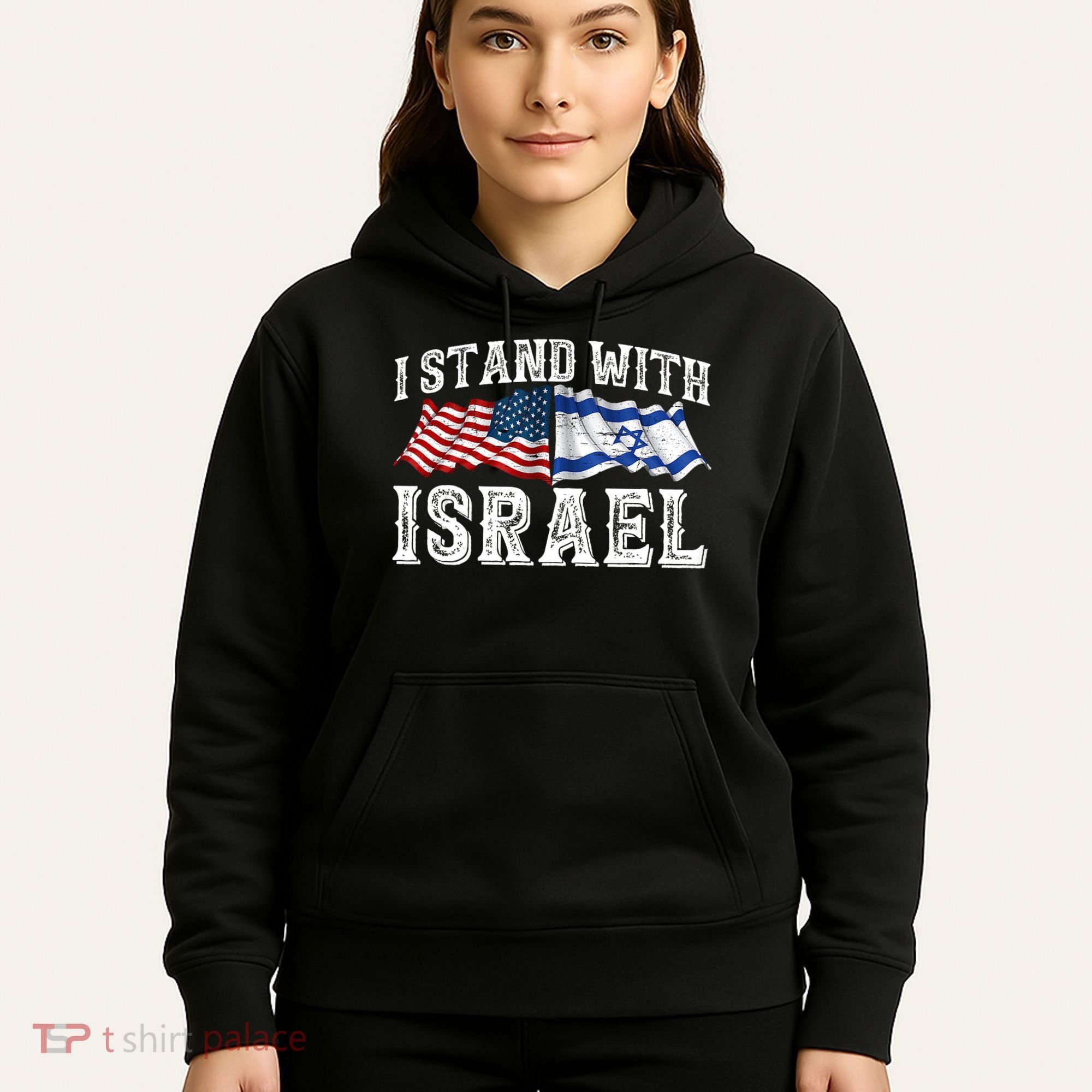 I Stand With Israel American Flag Hoodie