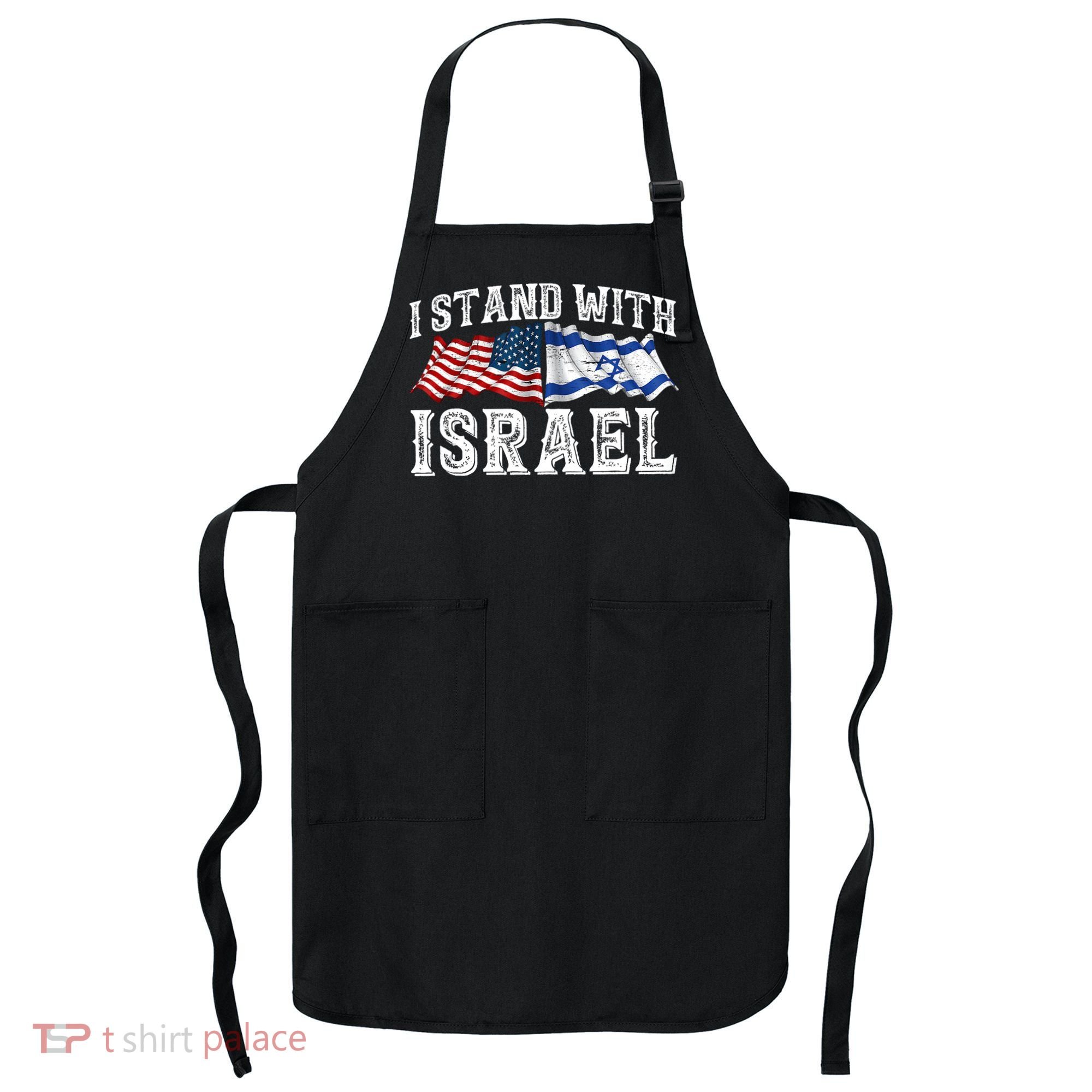 I Stand With Israel American Flag Apron