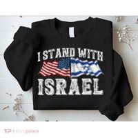 I Stand With Israel American Flag Sweatshirt thumb 2