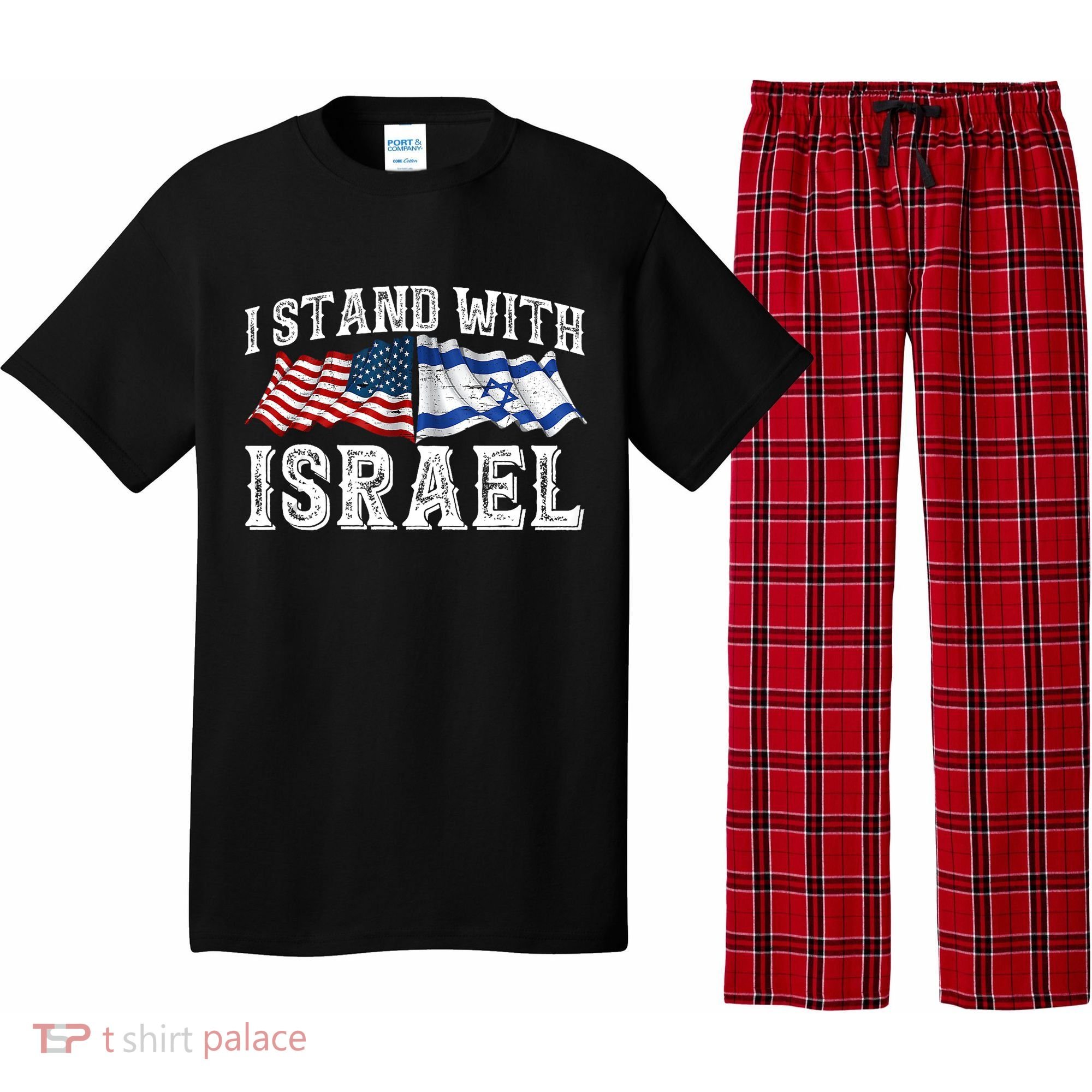 I Stand With Israel American Flag Pajama Set