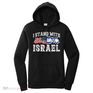 I Stand With Israel American Flag Women's Hoodie