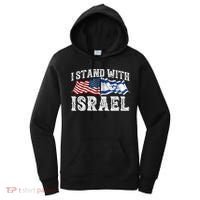 I Stand With Israel American Flag Women's Hoodie thumb 0