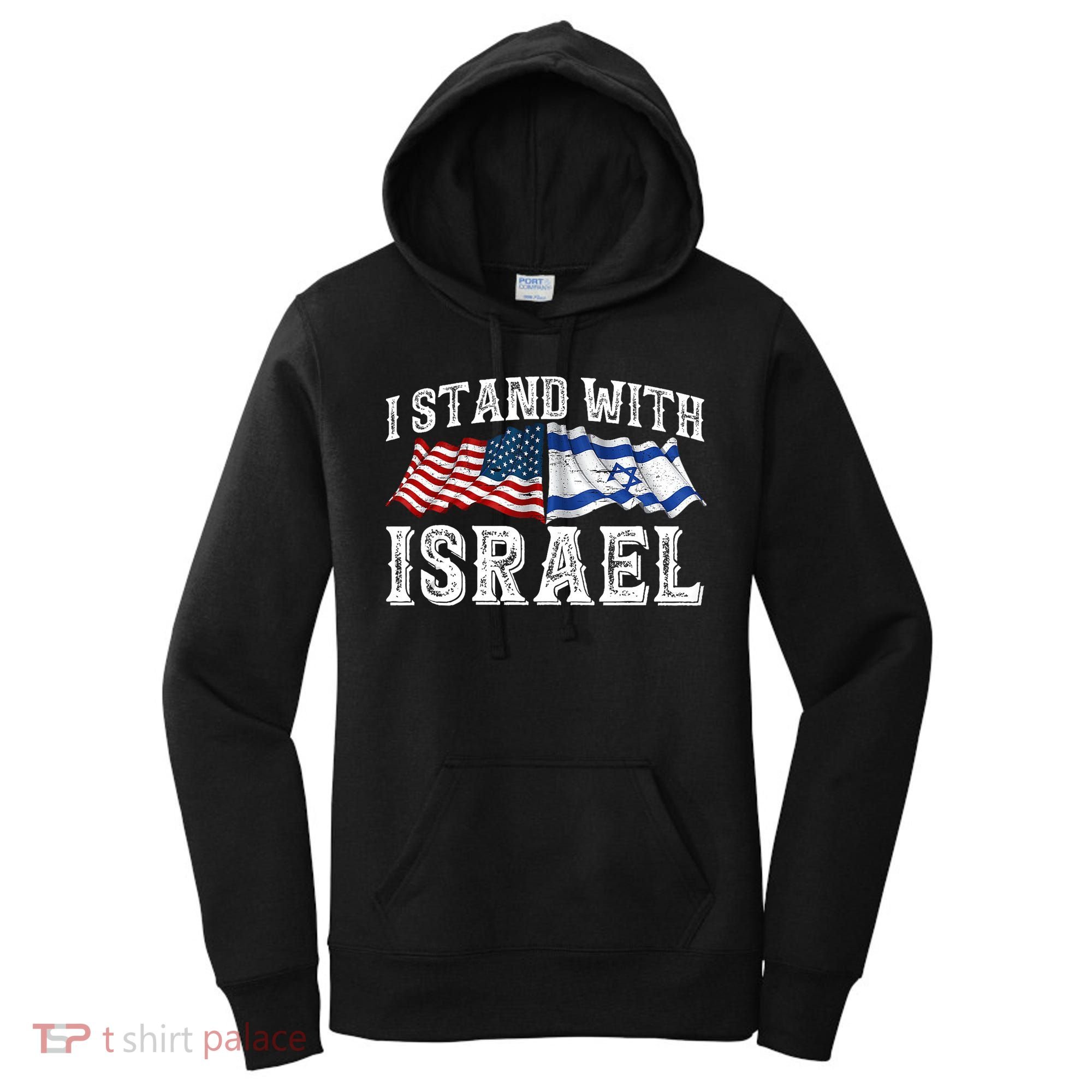 I Stand With Israel American Flag Women's Hoodie
