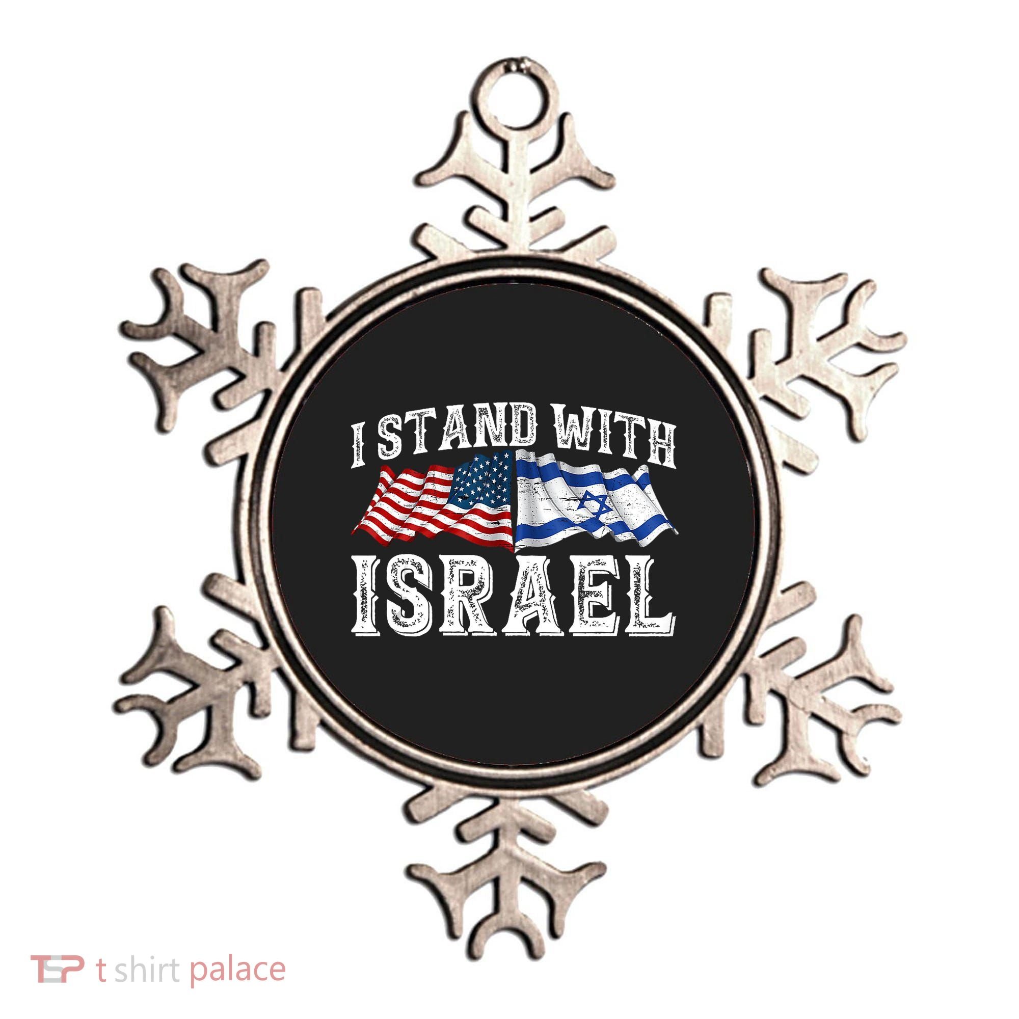 I Stand With Israel American Flag Ornament