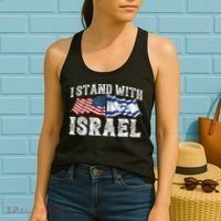 I Stand With Israel American Flag Women's Tank Top thumb 2