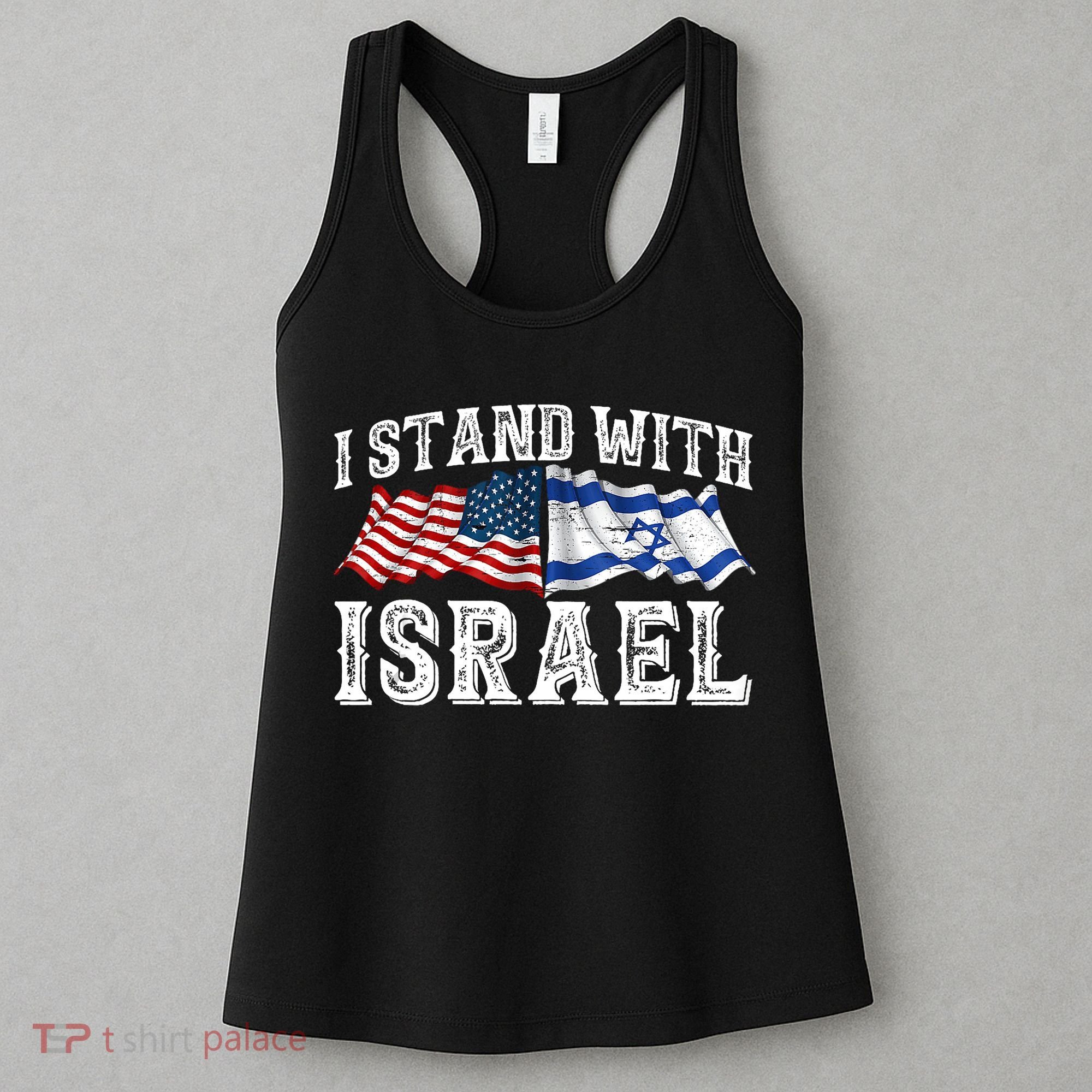 I Stand With Israel American Flag Women's Tank Top