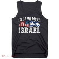 I Stand With Israel American Flag Tank Top thumb 0