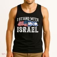 I Stand With Israel American Flag Tank Top thumb 3