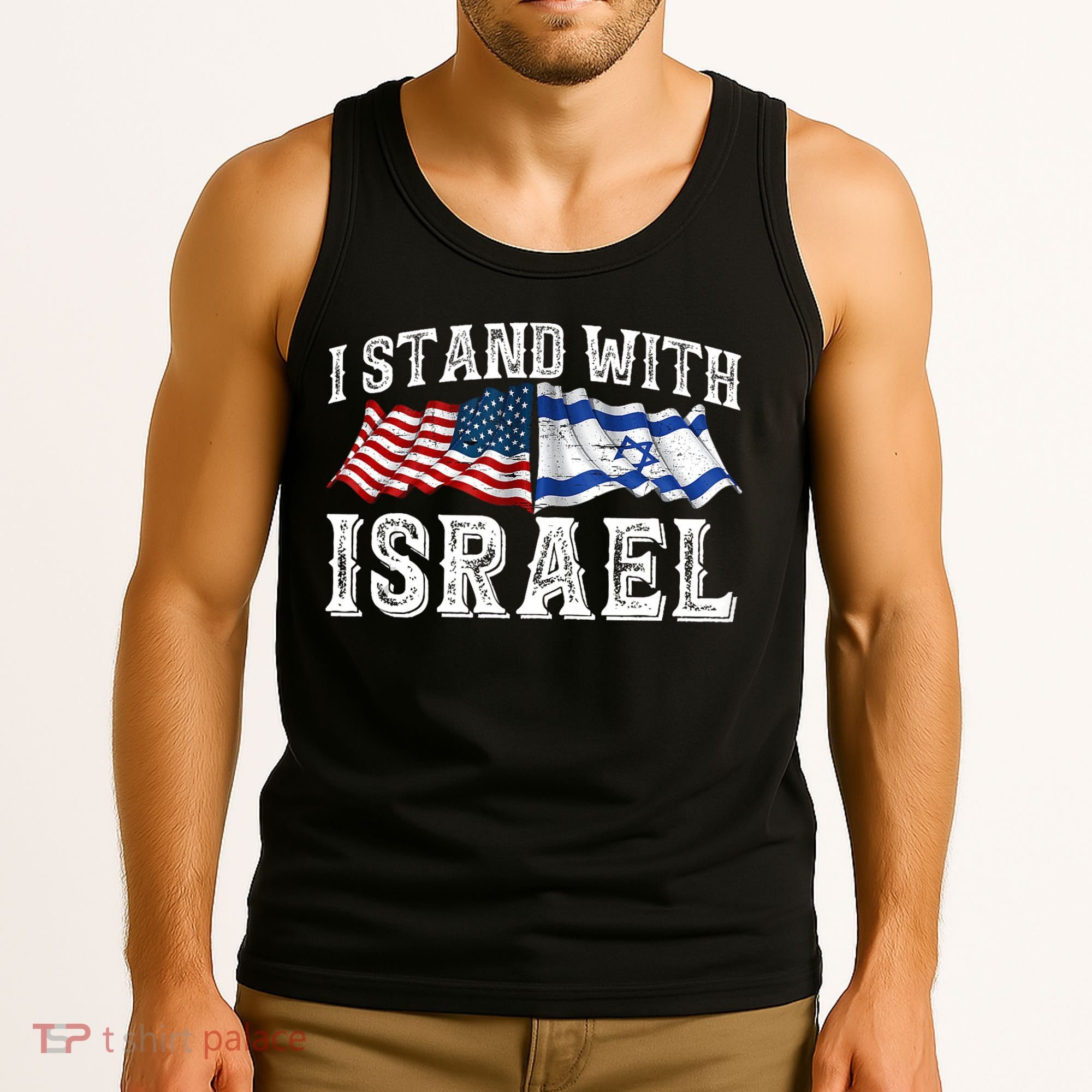 I Stand With Israel American Flag Tank Top