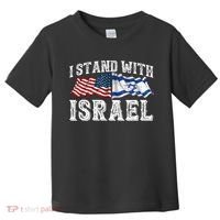 I Stand With Israel American Flag Toddler T-Shirt thumb 0