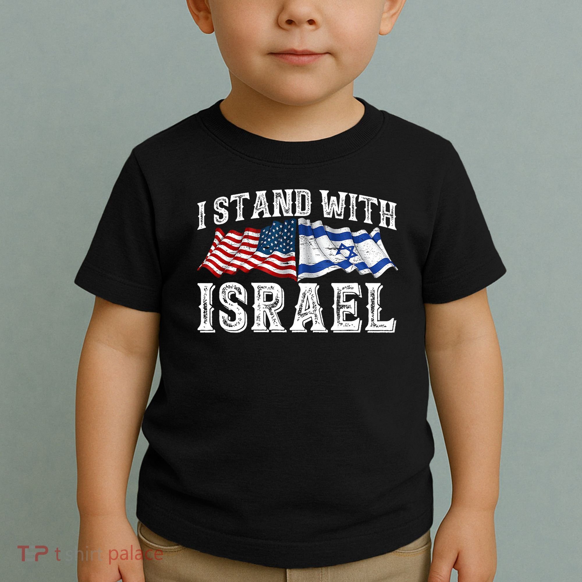 I Stand With Israel American Flag Toddler T-Shirt