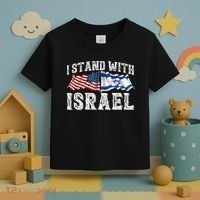 I Stand With Israel American Flag Toddler T-Shirt thumb 3