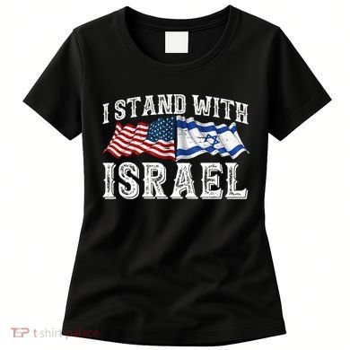 I Stand With Israel American Flag Women's T-Shirt