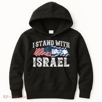 I Stand With Israel American Flag Kids Hoodie thumb 0