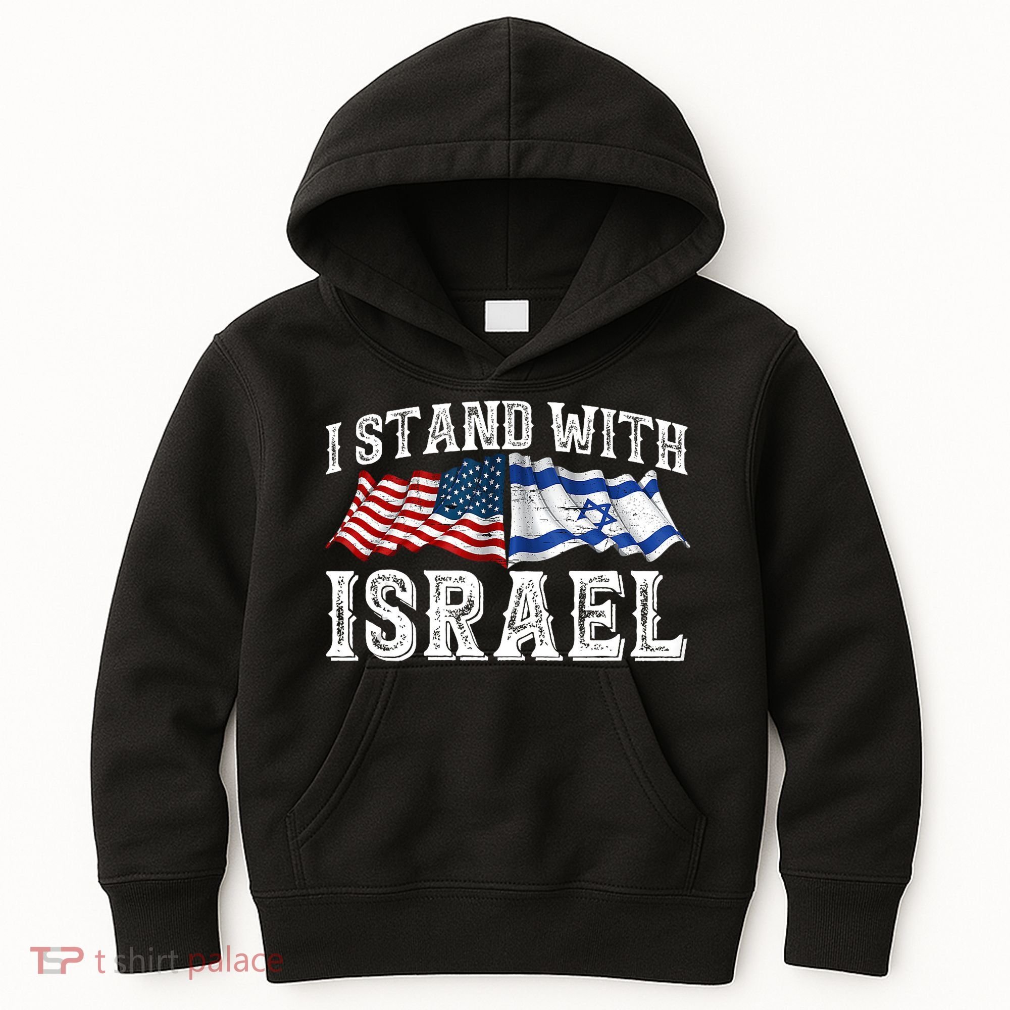 I Stand With Israel American Flag Kids Hoodie