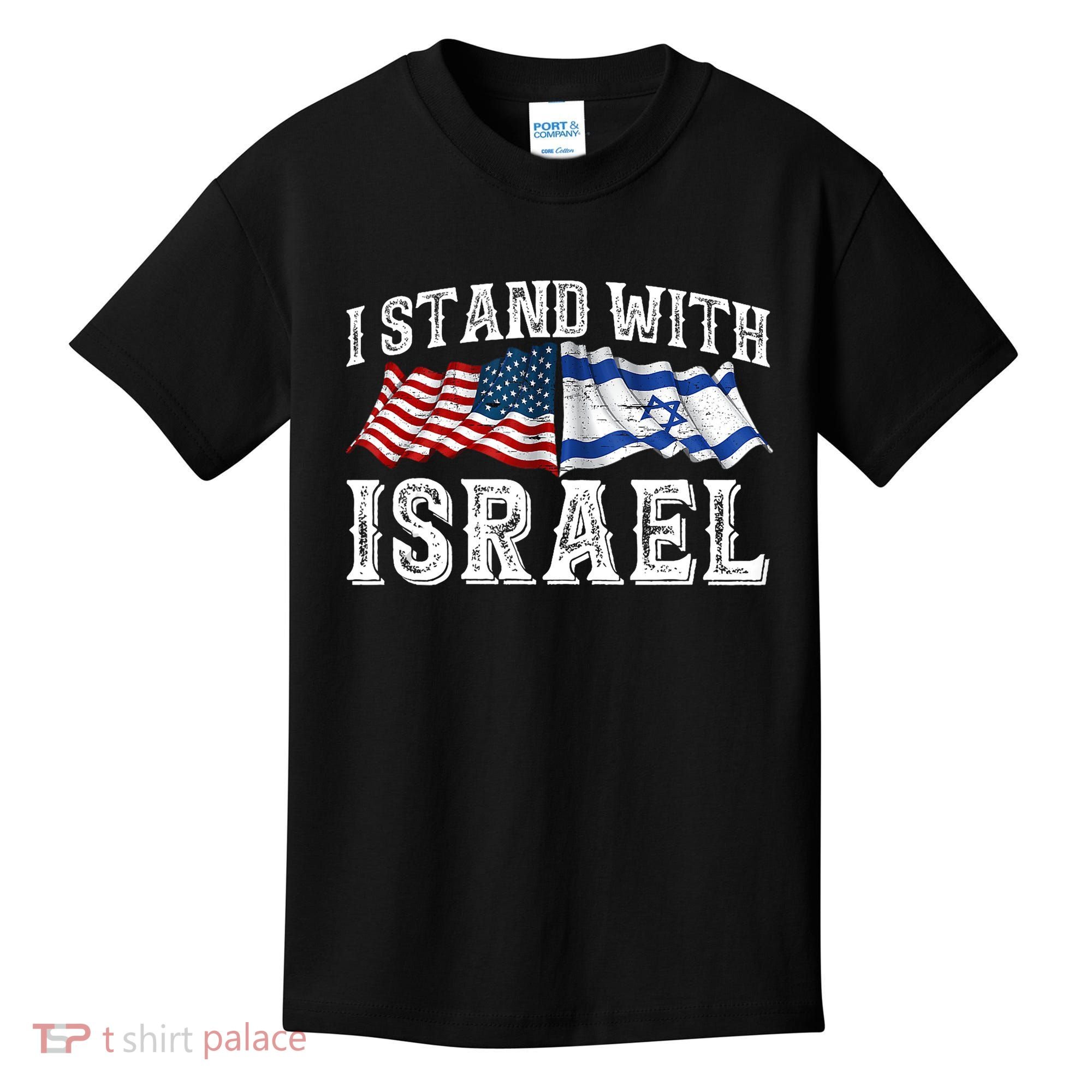 I Stand With Israel American Flag Kids T-Shirt