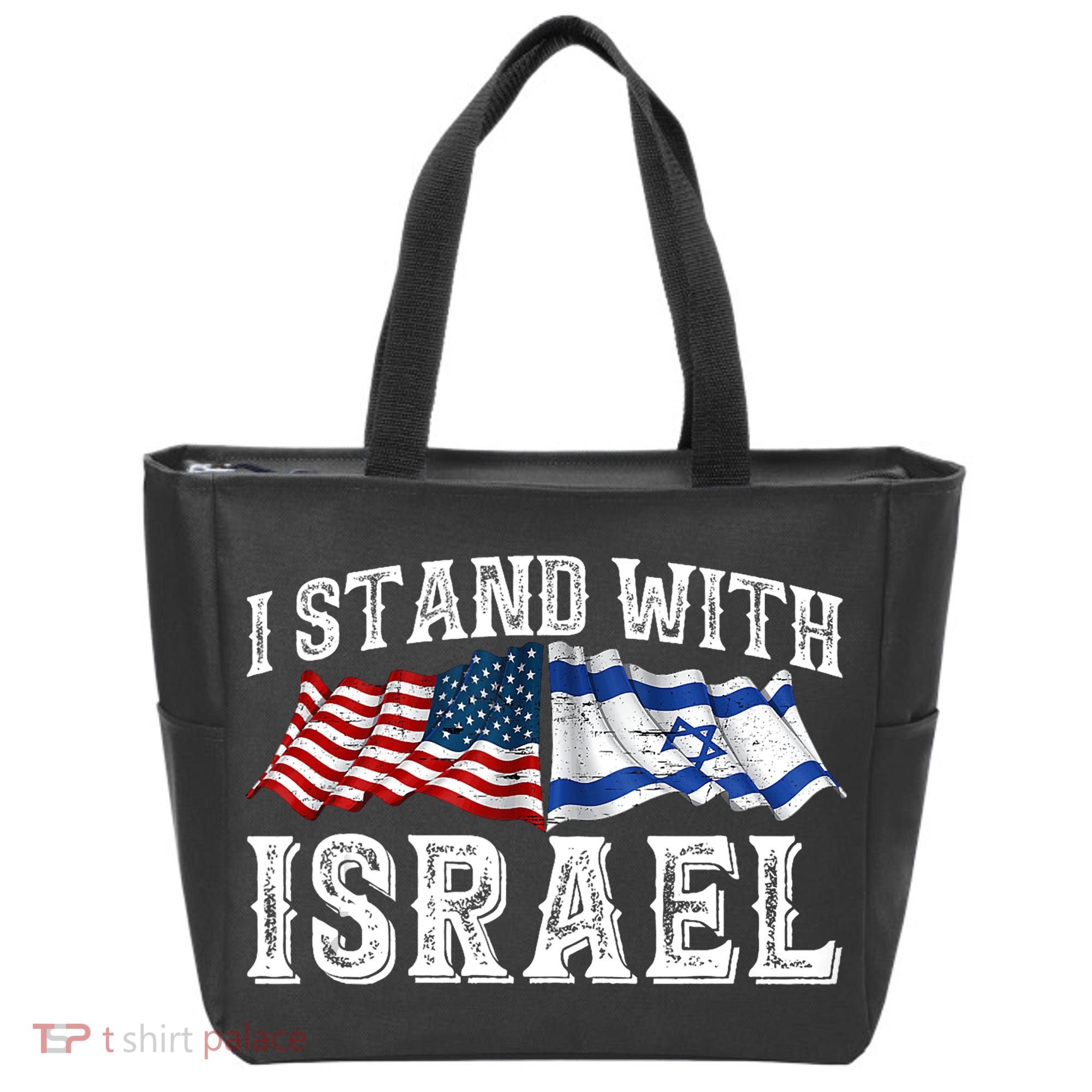I Stand With Israel American Flag Tote Bag