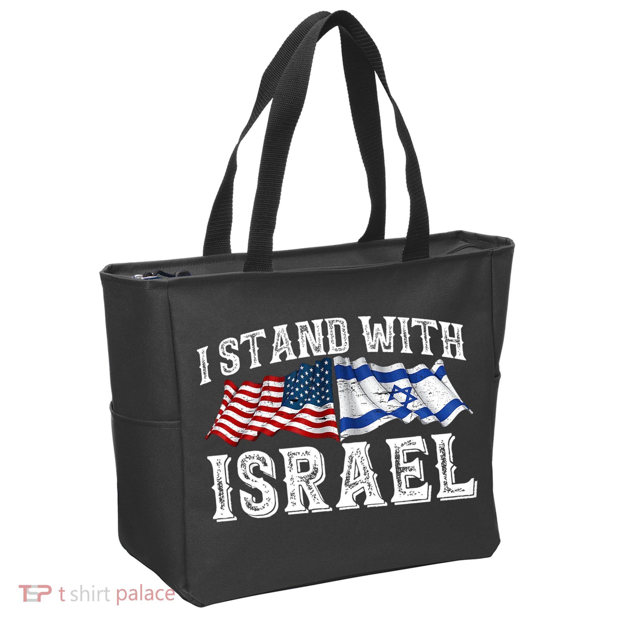 I Stand With Israel American Flag Tote Bag