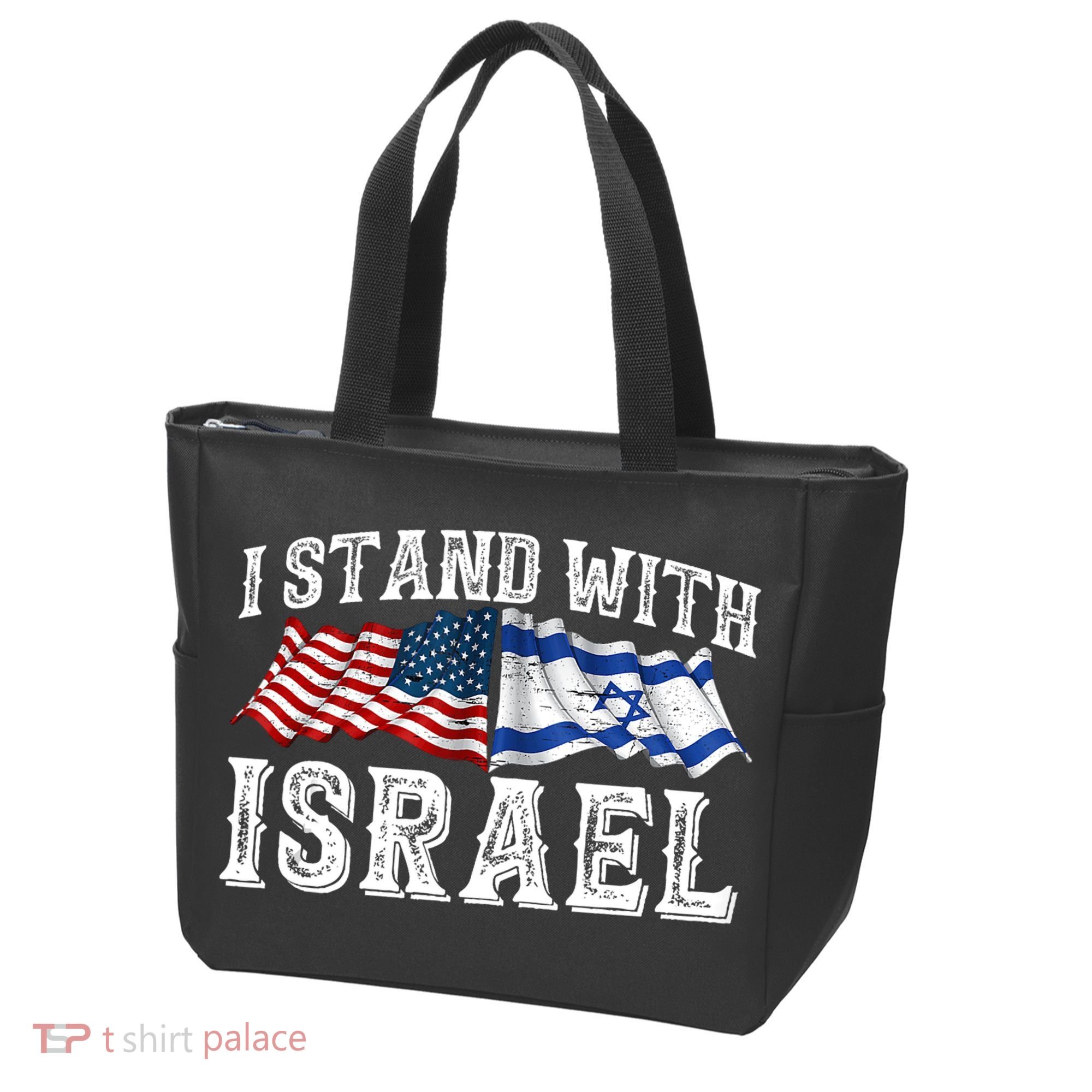 I Stand With Israel American Flag Tote Bag