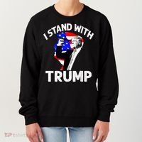 I Stand With Trump American Flag Women's Sweatshirt thumb 0