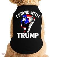 I Stand With Trump American Flag Doggie Tank thumb 0