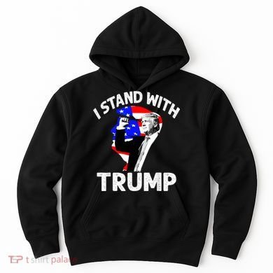 I Stand With Trump American Flag Hoodie